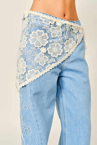 Addison Lace Skirt - White