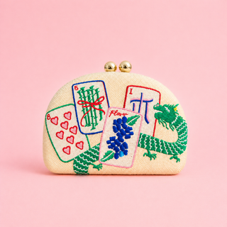 Mahjong Embroidered Clutch