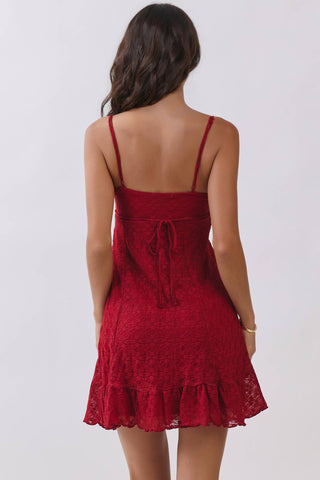 Scarlett Lace Twist Mini Babydoll Dress