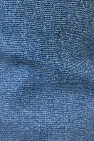 Close-up of blue denim fabric texture.