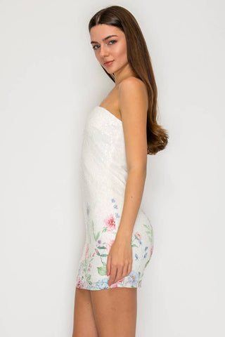 Maddy Floral Sequin Mini Dress