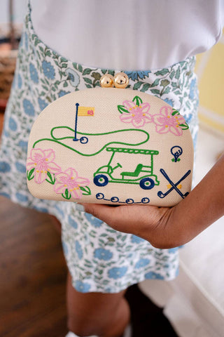 Golf Embroidered Clutch
