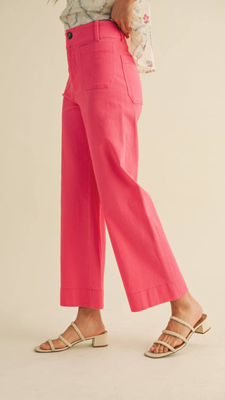 High Waisted Bright Pink Bottoms, Side view 