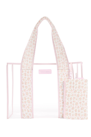 Case-Mate Quilted Ditsy Floral Jelly Tote with matching water-resistant phone pouch.