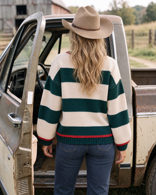 Elaine Sweater - Stripe Crew Neck