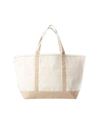 Large Classic Tote in Safari featuring durable heavyweight canvas, reinforced shoulder straps, a front slip pocket, and a spacious interior.