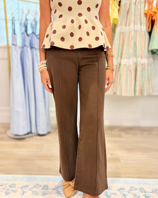 Chelsea Mocha Wide Leg Cropped Pant