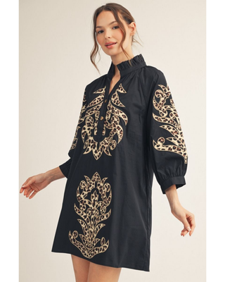Kate Embroidered Baroque Applique Shift Dress
