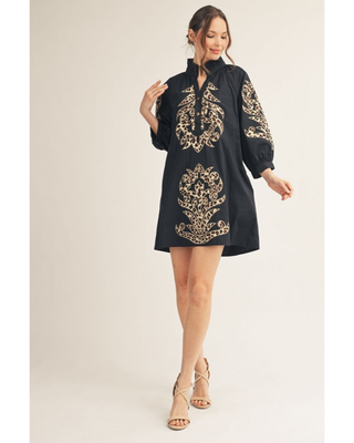 Kate Embroidered Baroque Applique Shift Dress