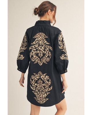 Kate Embroidered Baroque Applique Shift Dress