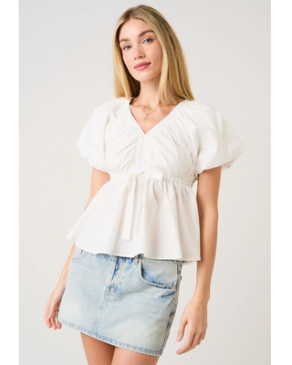 Avery Puff Sleeve Babydoll Blouse
