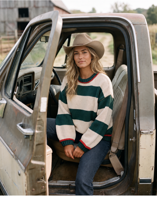 Elaine Sweater - Stripe Crew Neck
