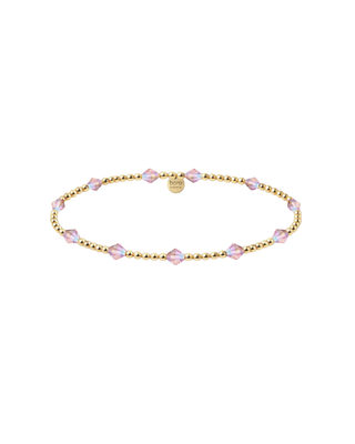 2mm gold beaded bracelet with evenly spaced gold faceted crystal accents for women.