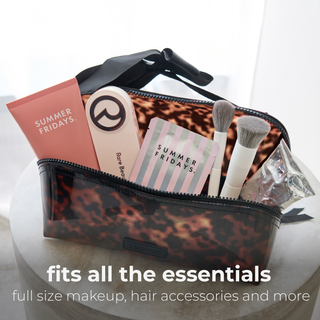 Jelly Cosmetic Bag – Tortoiseshell Lay-Flat Makeup Bag