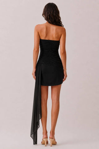 Leah Drape Ruched Mini Dress