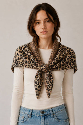 Freya Leopard Triangle Scarf