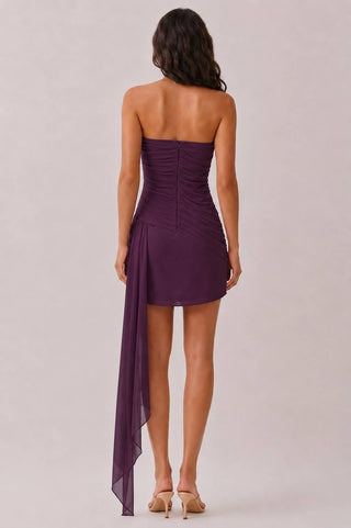 Leah Drape Ruched Mini Dress
