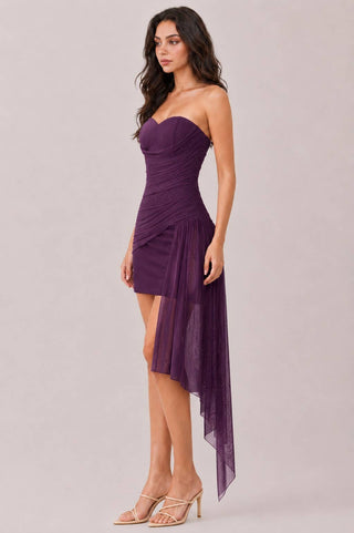 Leah Drape Ruched Mini Dress