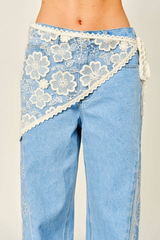 Addison Lace Skirt - White