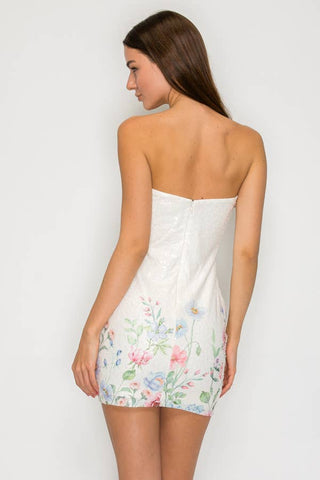 Maddy Floral Sequin Mini Dress