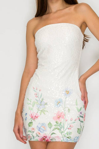 Maddy Floral Sequin Mini Dress
